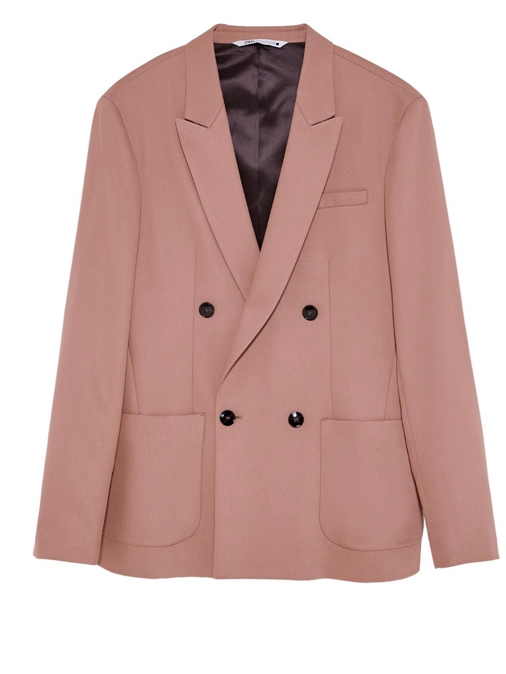 Men's Double-Breasted Blazer in Dusty Rose